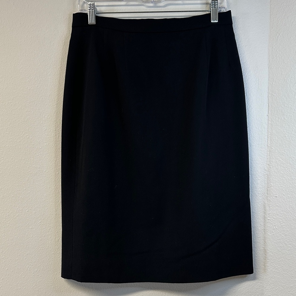 Vintage Austin Reed Black Worsted Wool Classic Pencil Skirt Size 12